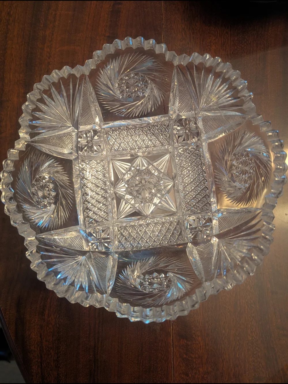 8” American Brilliant Period Crystal Cut Glass Bowl